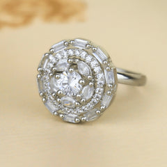 Latest Design Silver Plated Diamond Fancy Ring