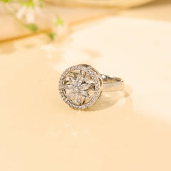 Spinning Flower Adjustable Diamond Ring - Rukhmani