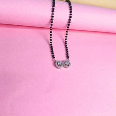 Radiant Solitaire Mangalsutra in Gold Finish