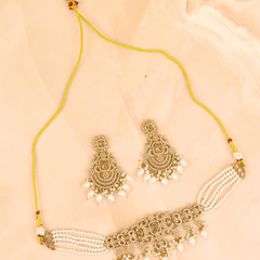 Heera Moti Choker Set with Earrings - Rukhmani