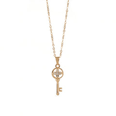 Trending gold plated key shaped chain necklace
