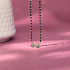 Radiant Solitaire Mangalsutra in Gold Finish