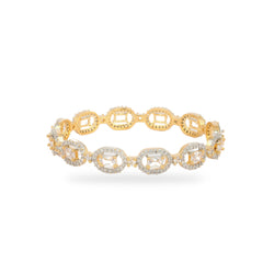 Rectangular Diamond Gold Plated Bangles