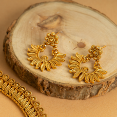 Mekhala Designer Gold Plated Temple Necklace Set