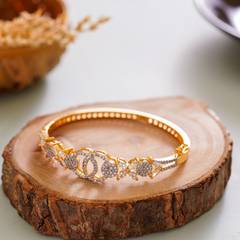 Gold plated diamond Oval Design Bracelet