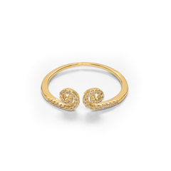 Aron Diamond Spiral Design Adjustable Gold Plated Rings