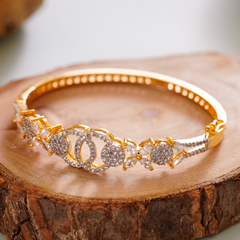 Gold plated diamond Oval Design Bracelet