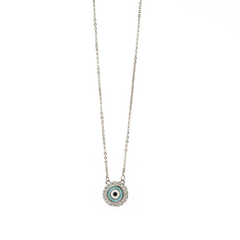 Evil Eye with Diamond Protection Pendant Necklace