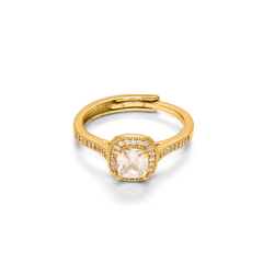 Gold Plated Aron Diamond with White Stone Rings