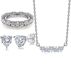 925 Elegant Heart Silver Set