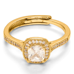 Gold Plated Aron Diamond with White Stone Rings