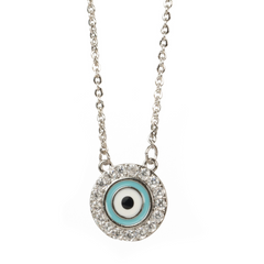 Evil Eye with Diamond Protection Pendant Necklace