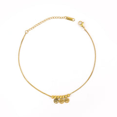 Rope Chain With Round Charms Gold Plated Anklet - Rukhmani