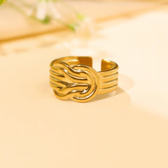 Adjustable Gold Plated Chunky Ring - Rukhmani