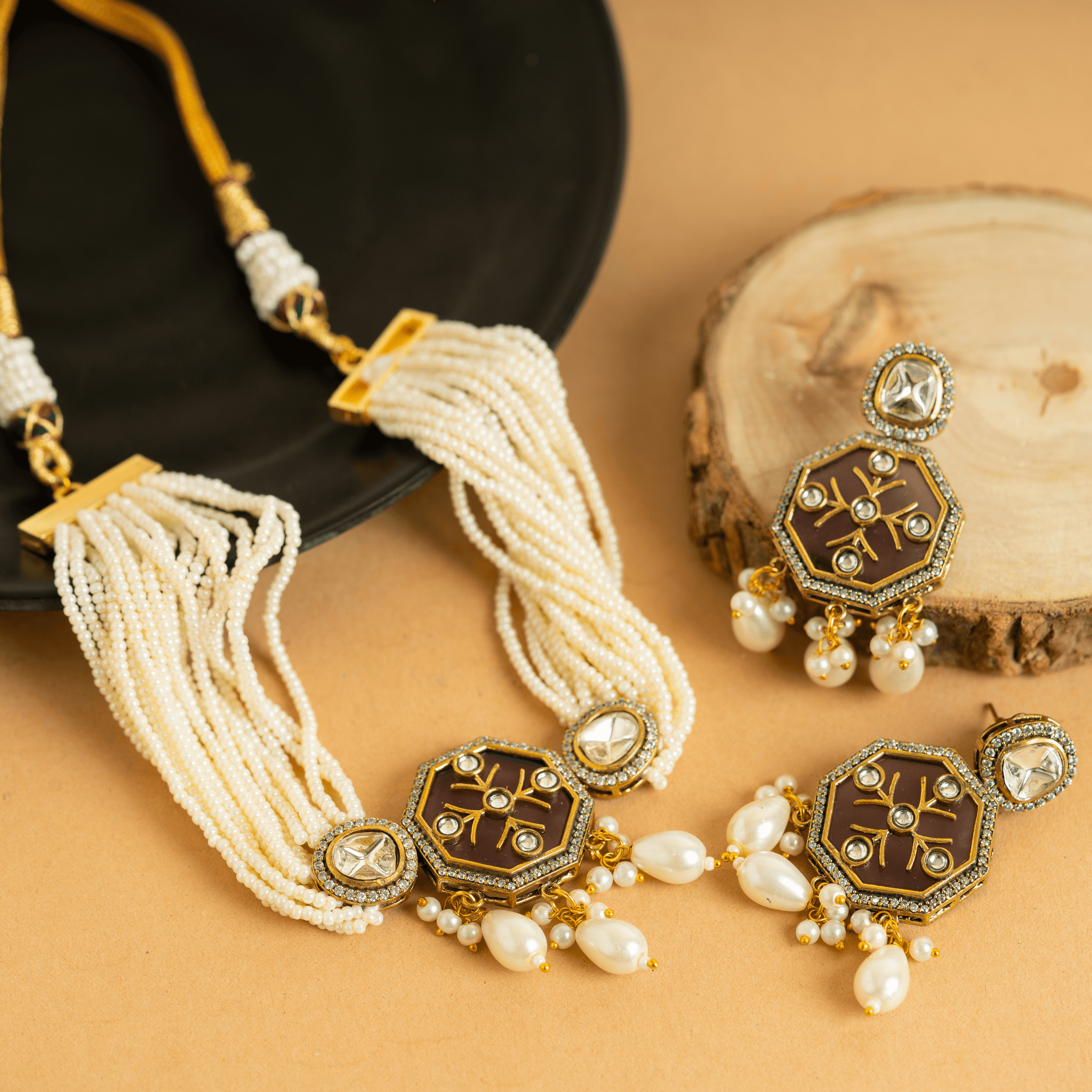 Gorgeous Designer Traditional Rajwadi Choker Set - Rukhmani