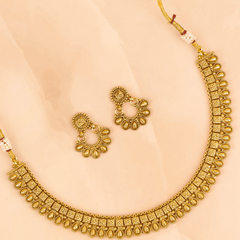 Opulent South Indian Necklace with Earrings - Rukhmani