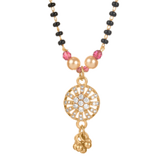 Latest Gold Plated Stylish Short Pendant Mangalsutra