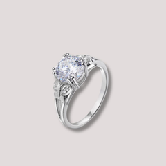 925 Sterling Silver Vintage-Inspired Solitaire Engagement Ring