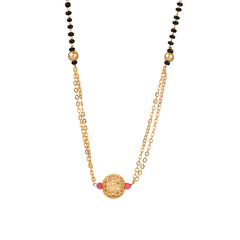 Traditional gold polished short mangalsutra