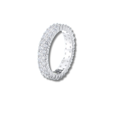 Triple Row Eternity Band Ring – 925 Sterling Silver