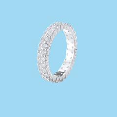 925 Sterling Silver Full Eternity Band with Micro Pave Zircon
