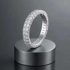 925 Sterling Silver Full Eternity Band with Micro Pave Zircon