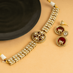 Gorgeous Designer Traditional Rajwadi Choker Set - Rukhmani