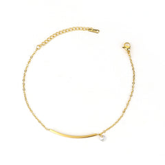 Diamond Charm Anklet With Mirror Chain - Rukhmani