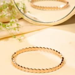 Anti Tarnished Rose Gold Plated Hexagonal Korean Kada Bracelet - Rukhmani