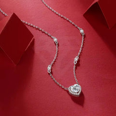 Elegant Charm Cubic Zircon 925 Sterling Silver Fashion Jewelry Gemstone Heart Pendant Chain Necklace for Women Decoration