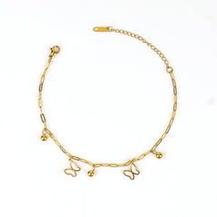 Link Chain With Mop Baterfly with Charms Anklet - Rukhmani