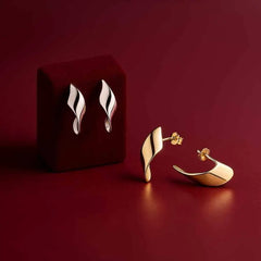 925 Sterling Silver Curved Minimal Earrings | Rhodium & Gold Plated Options