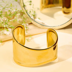 Anti Tarnished Gold Plated Chunky Korean Cuff - Rukhmani