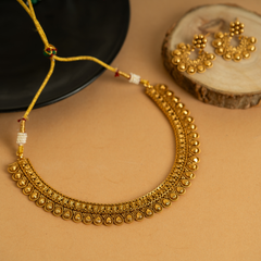 Delight Designer Gold Plated Temple Necklace Set