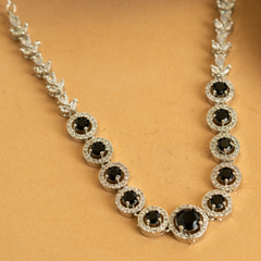 American Black Diamond Necklace Set With Earrings