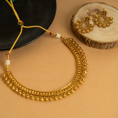 Delight Designer Gold Plated Temple Necklace Set