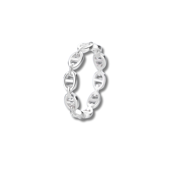 Link Chain Band Ring – 925 Sterling Silver