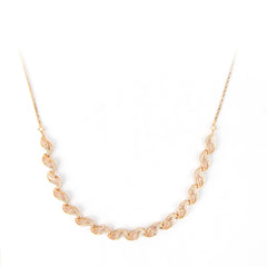 Curved Diamond Cascade Necklace with Earrings