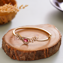 Uniquely designed gold plated red diamond Bracelet