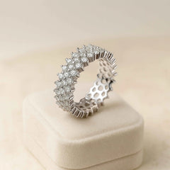 Triple Row Eternity Band Ring – 925 Sterling Silver