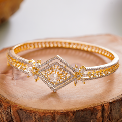 Unique Square Design gold plated diamond Bracelet