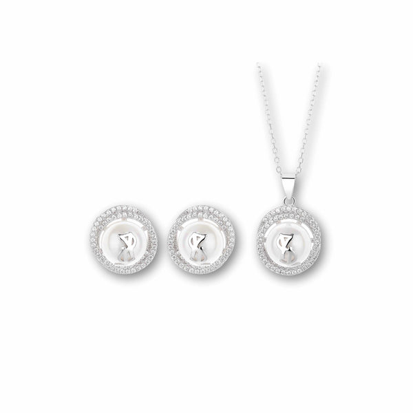 925 Sterling Silver Crystal Orbit Jewellery Set