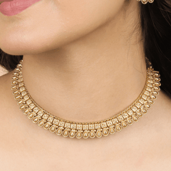 Opulent South Indian Necklace with Earrings - Rukhmani