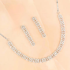 Luminous Round Diamond Necklace with Earrings