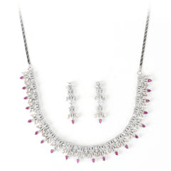 The Rose's Secret Diamond Necklace with Earrings