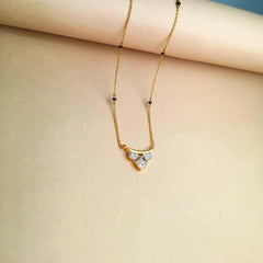 Triple Drop CZ Gold Mangalsutra