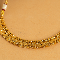 Graceful Designer Gold Plated Temple Necklace Set