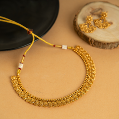 Graceful Designer Gold Plated Temple Necklace Set