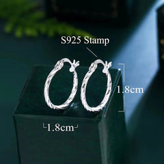 925 Sterling Silver Twisted Hoop Earrings (Stone-Free Design)