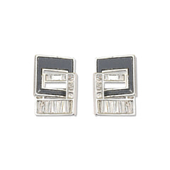 Silver Plated Triangle Square Earrings - Rukhmani